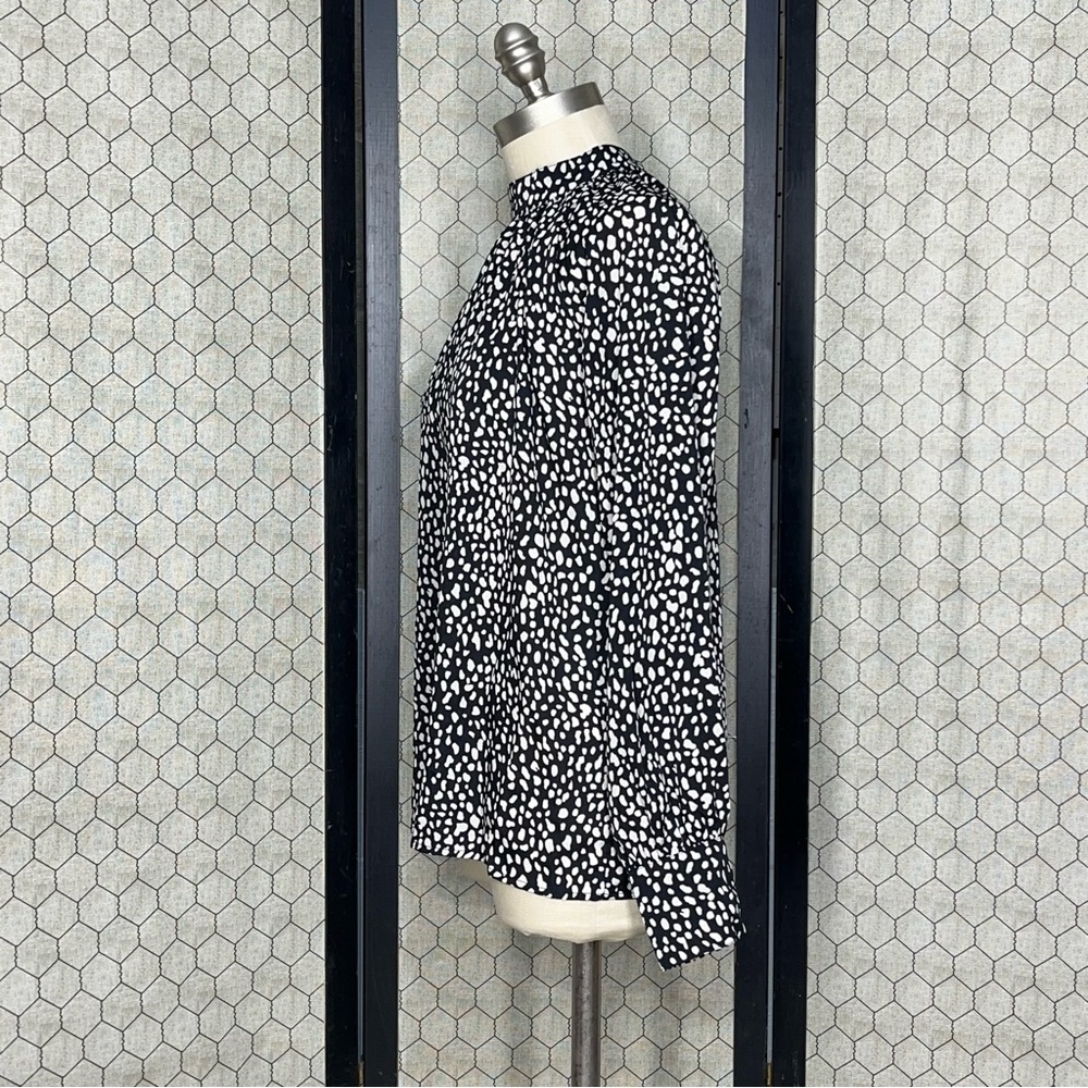 A Dip of Darling Animal Print High Neck Blouse - Picture 2 of 11